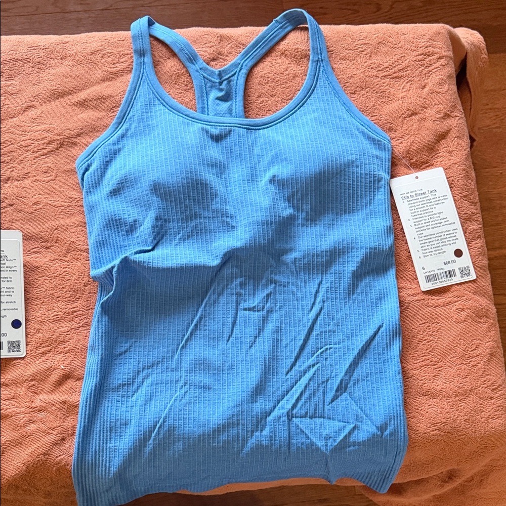 Lululemon Athletica Blue Ribbed Tank Top